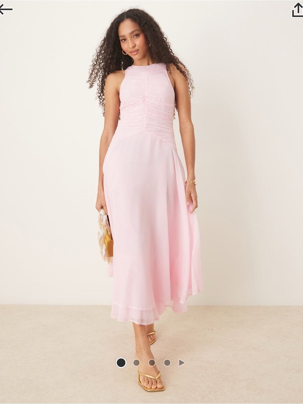ASOS Design Racer Neck Ruched Bodice Maxi Dress (Like New)
